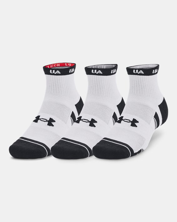 Unisex UA Performance Tech 3-Pack Quarter Socks in White image number 0